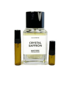 Matière Première Crystal Saffron perfume sample in amber atomizer