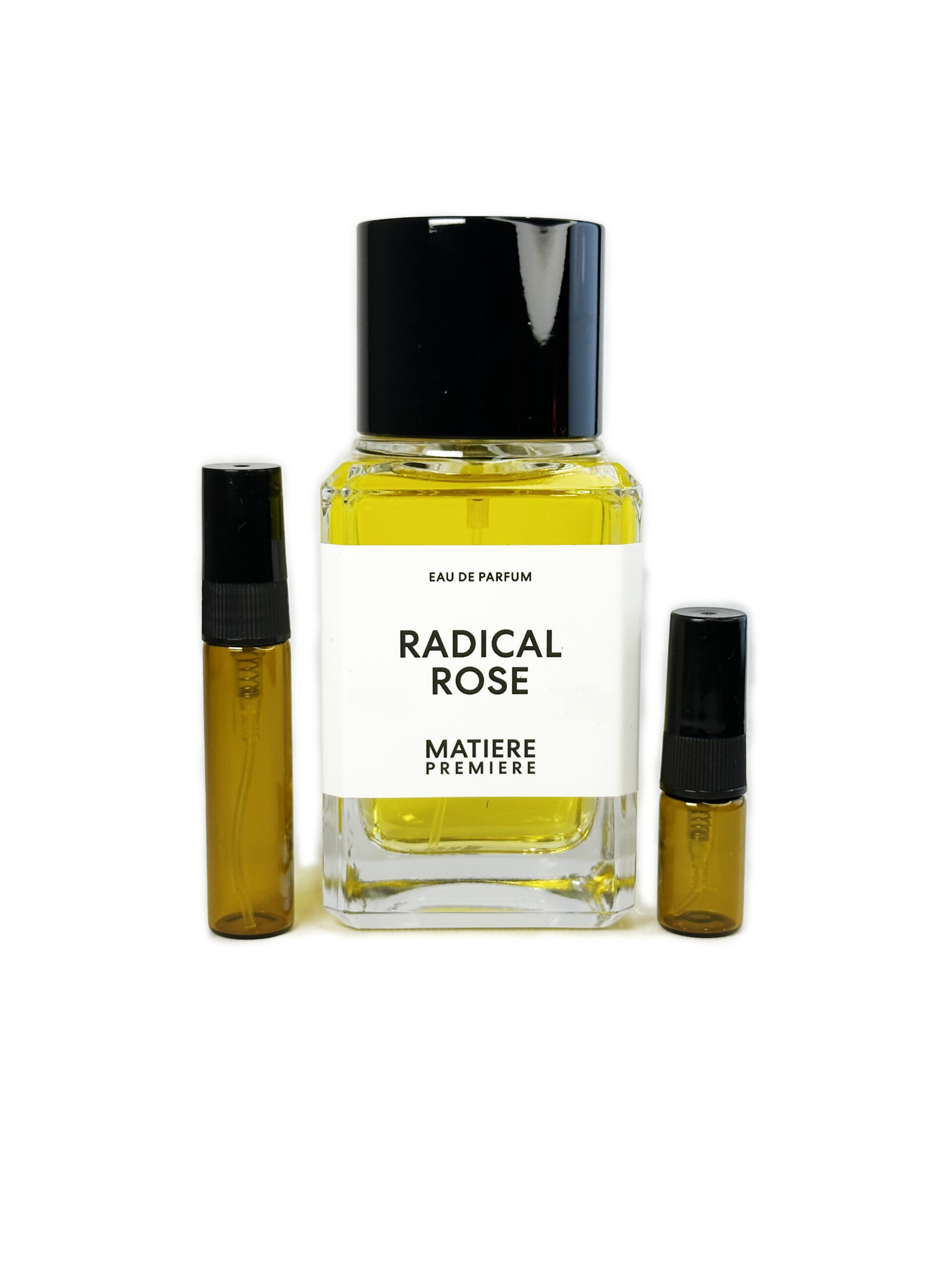 Matière Première Radical Rose perfume sample in amber glass atomizer