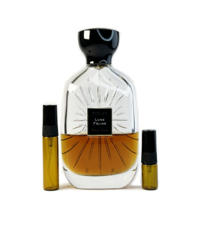 Atelier Des Ors Lune Feline perfume sample in amber glass atomizer